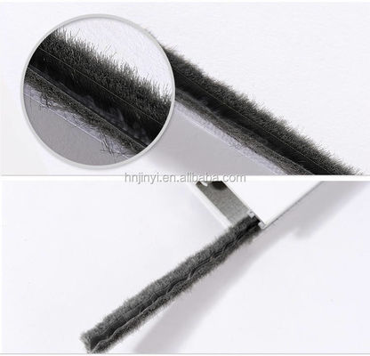 PP Fin Aluminum Windows and Doors Weather Strip Brush Seal for Apartment ارتفاع كومة 3-25mm / عرض 3-50mm