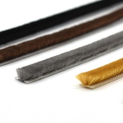 كومة منسوجة طقس شريط الباب النافذة فرشاة كومة الطقس سحب مع ارتفاع كومة 3-25mm وعرض 3-50mm